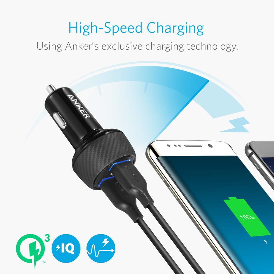 PowerDrive Speed+ 2 Car Charger - Anker US